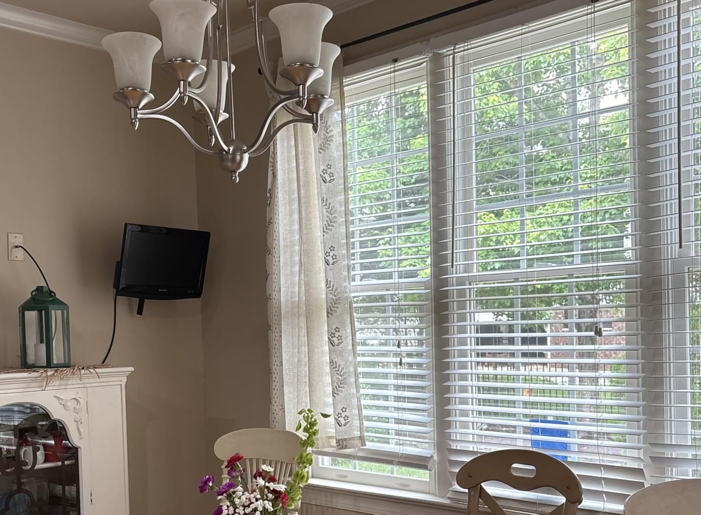 Customer photo review of Embroidered Vine Floral Linen Curtains