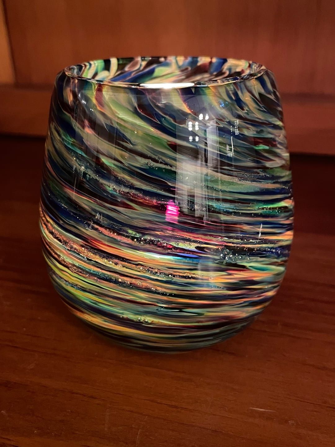 Customer photo review of Glass Votive with Infused Cremation Ashes