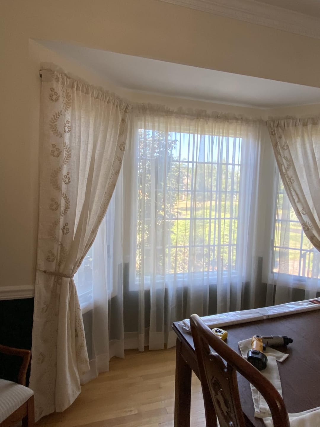 Customer photo review of Embroidered Vine Floral Linen Curtains