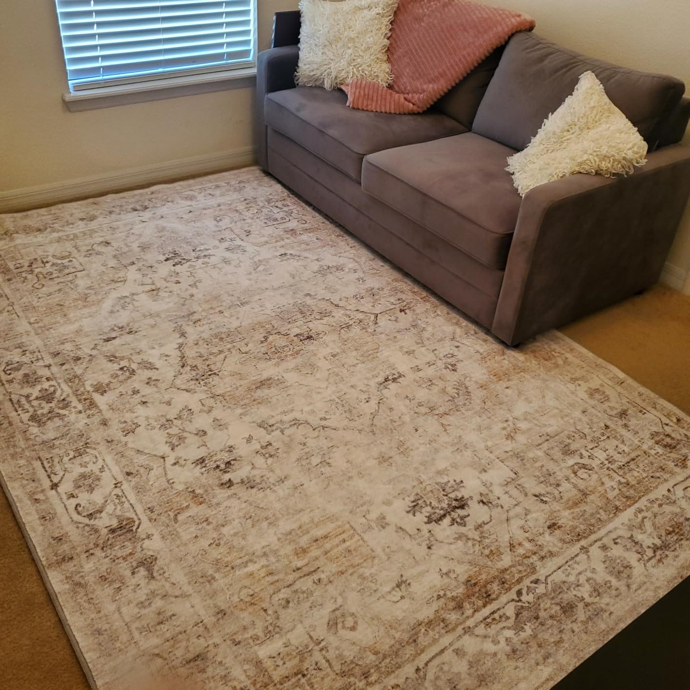 Customer photo review of Selene Washable Area Rug - Beige/White