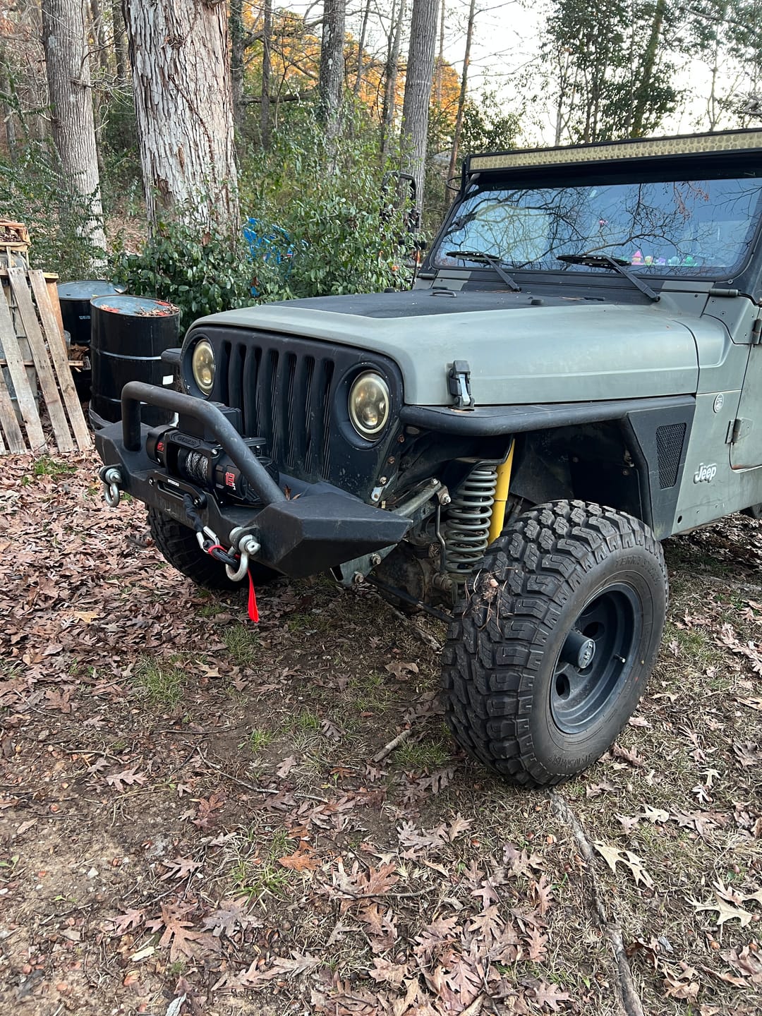 Customer photo review of OPENROAD 13,500lbs Winch with Tree Saver Strap with Synthetic Soft Shackle Rope