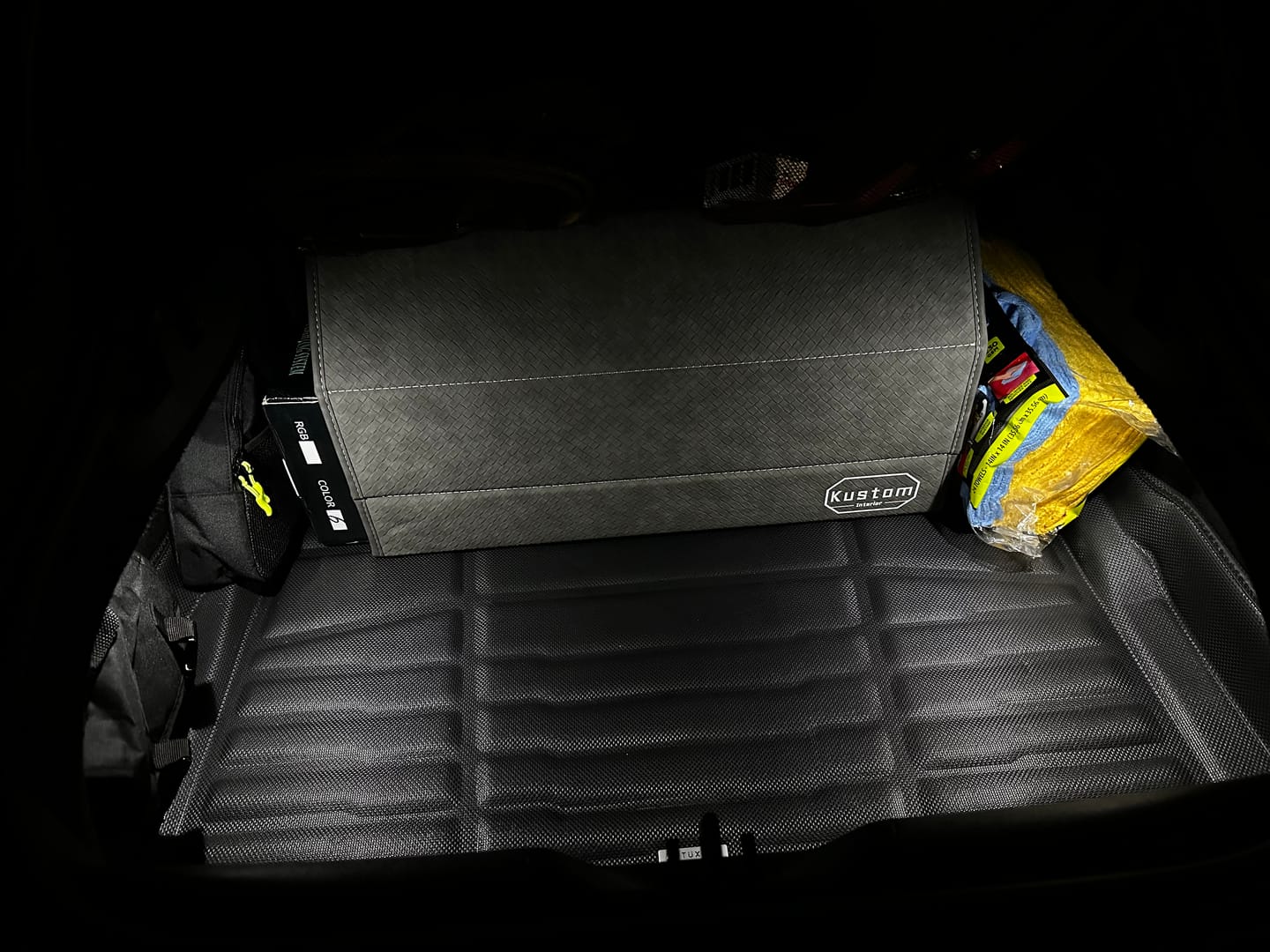 Customer photo review of Kustom Interior™ Suede Weave Trunk Organizer