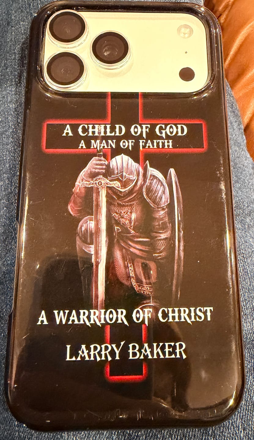 Customer photo review of Personalized A Child of God Man of Faith Warrior of Christ Phone Case With Custom Name