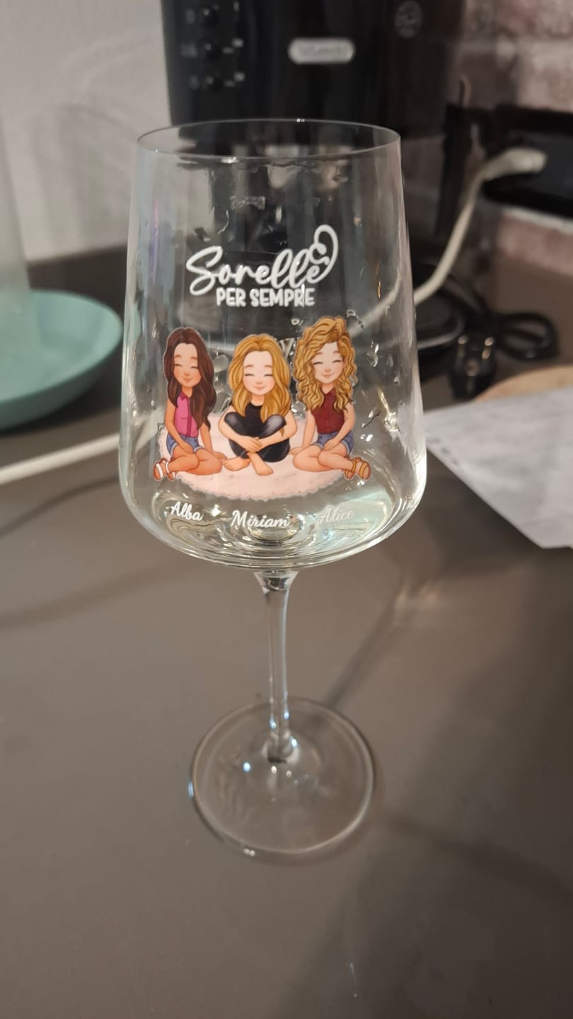 Customer photo review of Cin Cin! - Bicchiere da vino personalizzato per migliori amiche