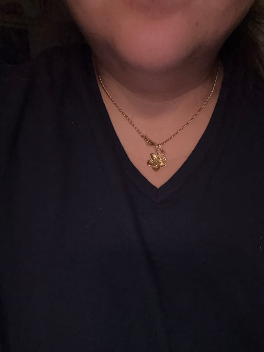 Customer photo review of Hibiscus Flower Pendant Necklace