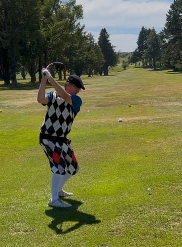 Customer photo review of Men's Argyle Wool Sweater Vest - Mens Christmas Black/White