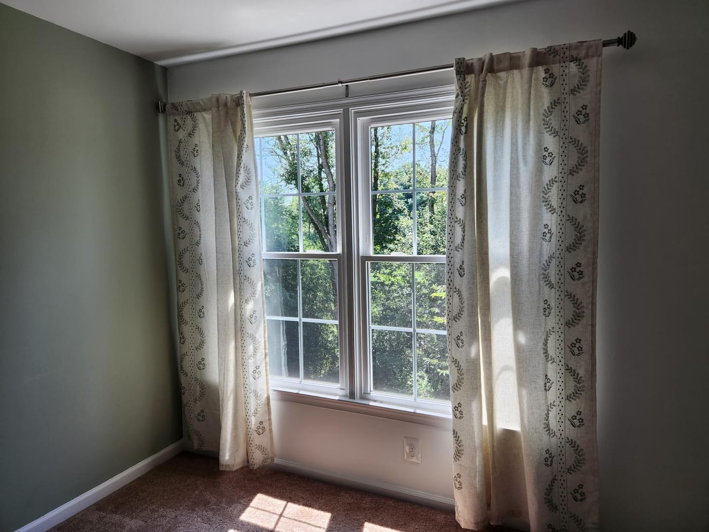 Customer photo review of Embroidered Vine Floral Linen Curtains