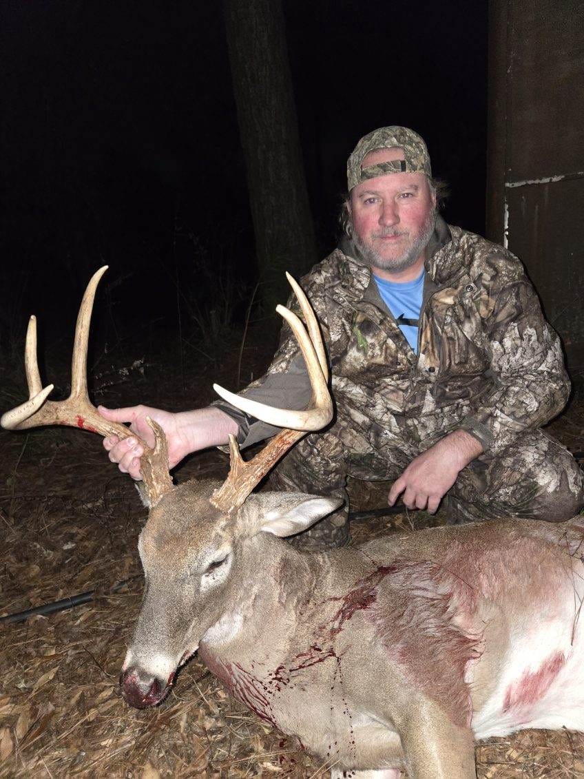 Customer photo review of Vis360 See Through Ground Blind | 360° Camouflage Pop Up Hunting Blind for 2/3/4 Person | Portable Deer Blind with Orange Cover