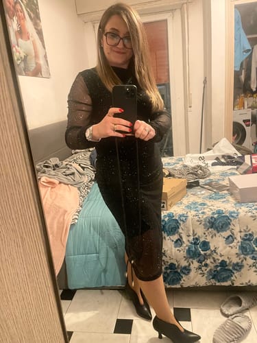 Customer photo review of Abito Lungo con leggeri glitter - nero