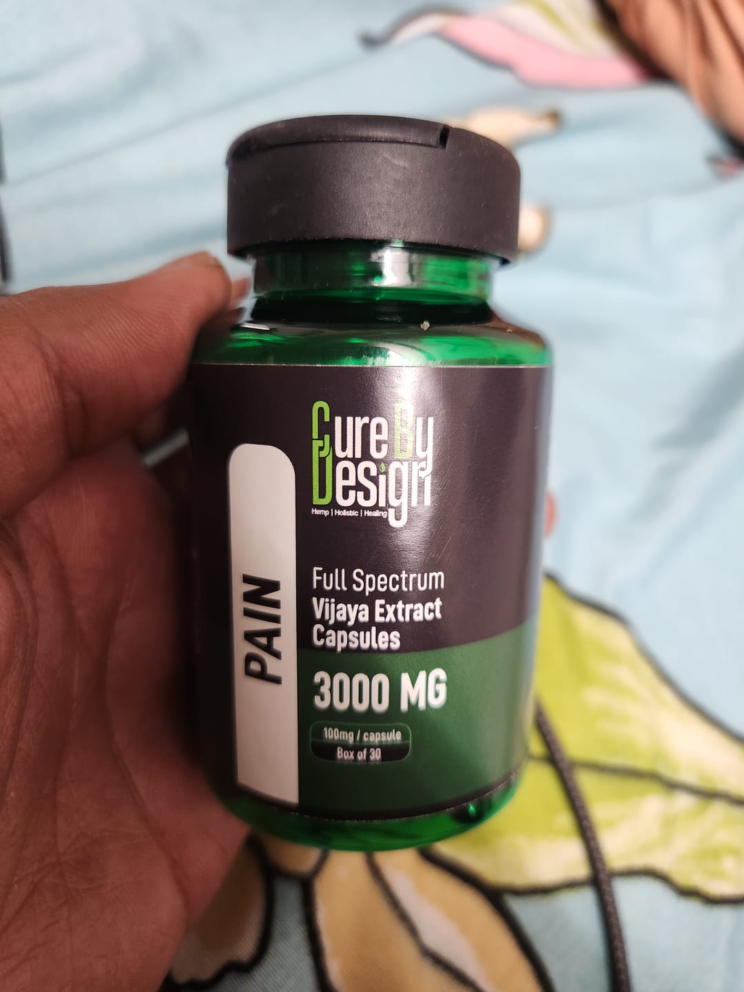 Customer photo review of Cure By Design - Pain | 100mg/Capsule - THC Dominant (1:4 - CBD:THC)