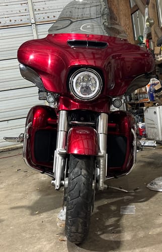 Customer photo review of HR3 Velocity Red Sunglo 2016S Vented Lower Fairing Kit For Harley Touring models 2014-2024