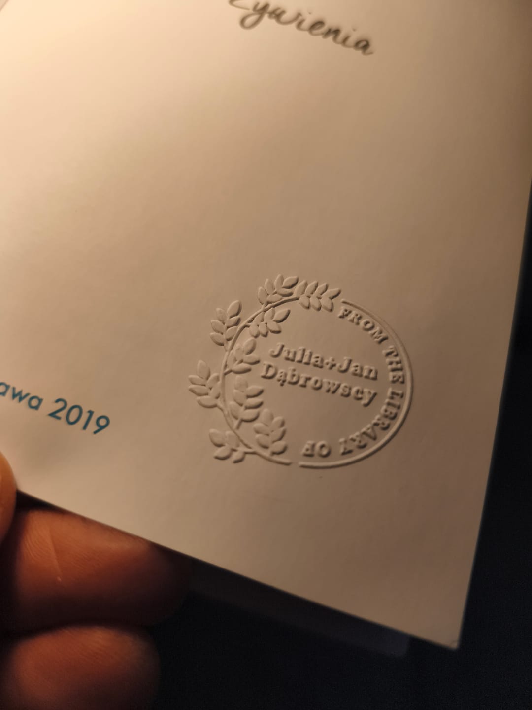 Customer photo review of Custom Book Embosser