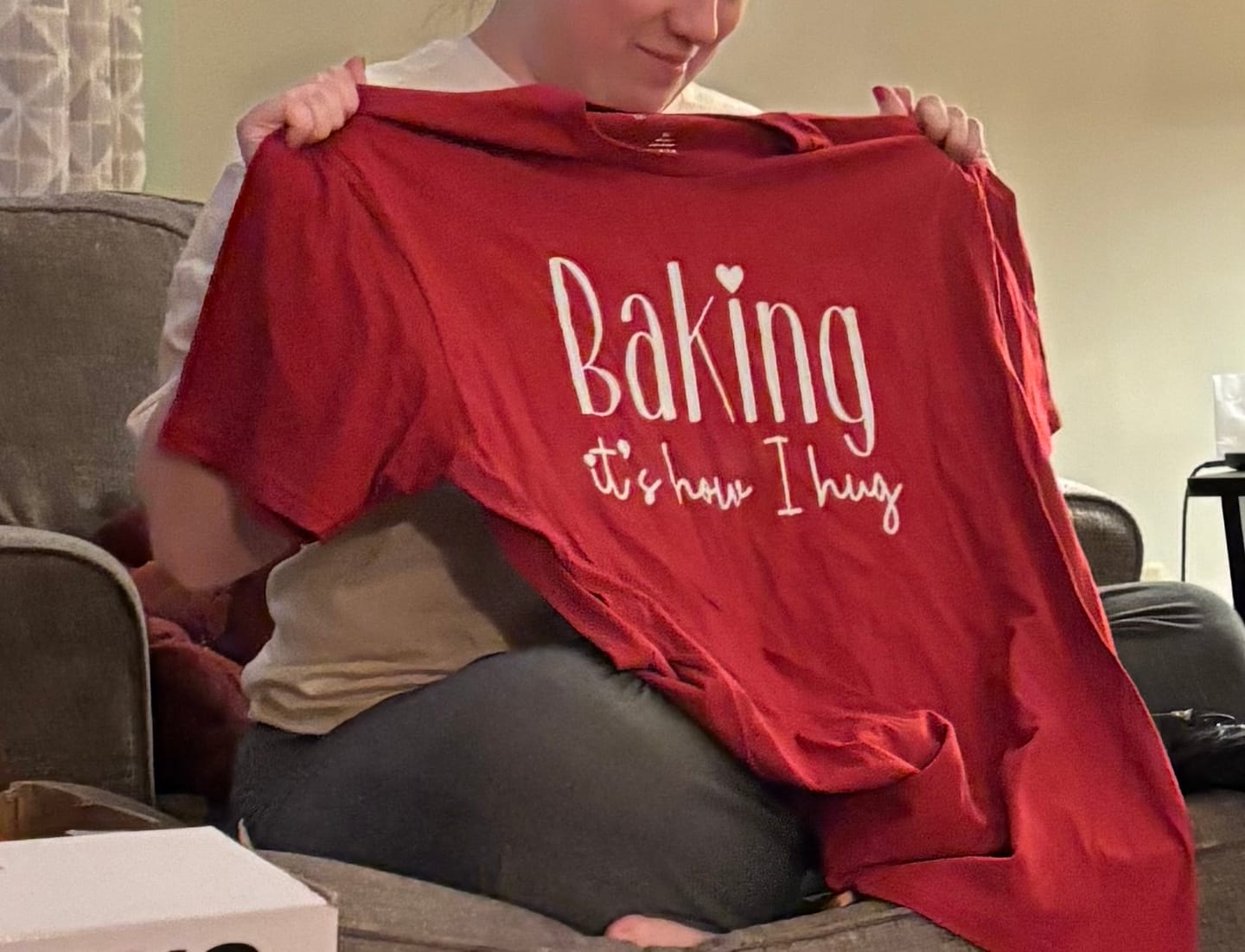 Customer photo review of Baking Hug T-Shirt