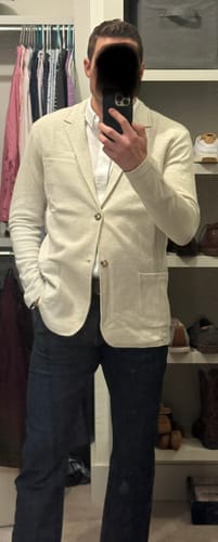 Customer photo review of Casual Knit Blazer: Oatmeal
