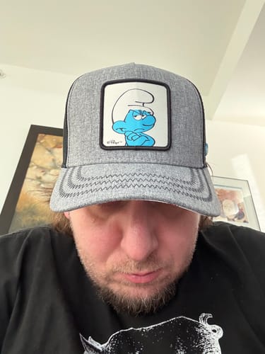 Customer photo review of OVERLORD X Smurfs: Grouchy Smurf Trucker Cap