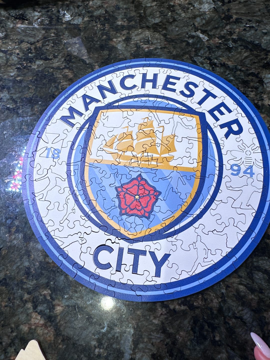 Customer photo review of Manchester City FC® Logo - Wooden Puzzle
