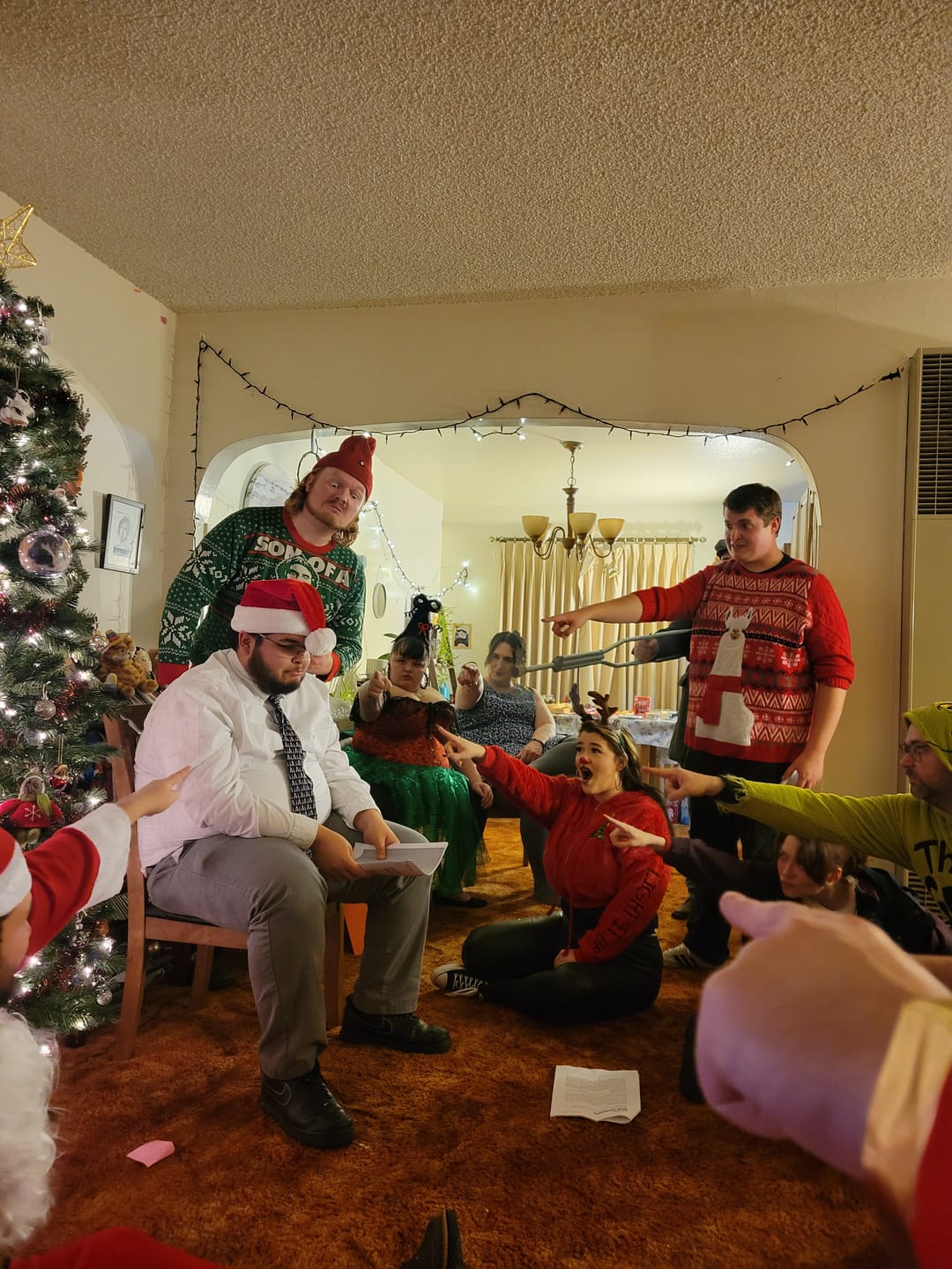 Customer photo review of Christmas Murder Mystery Host Your Own Dinner Party Game Kit