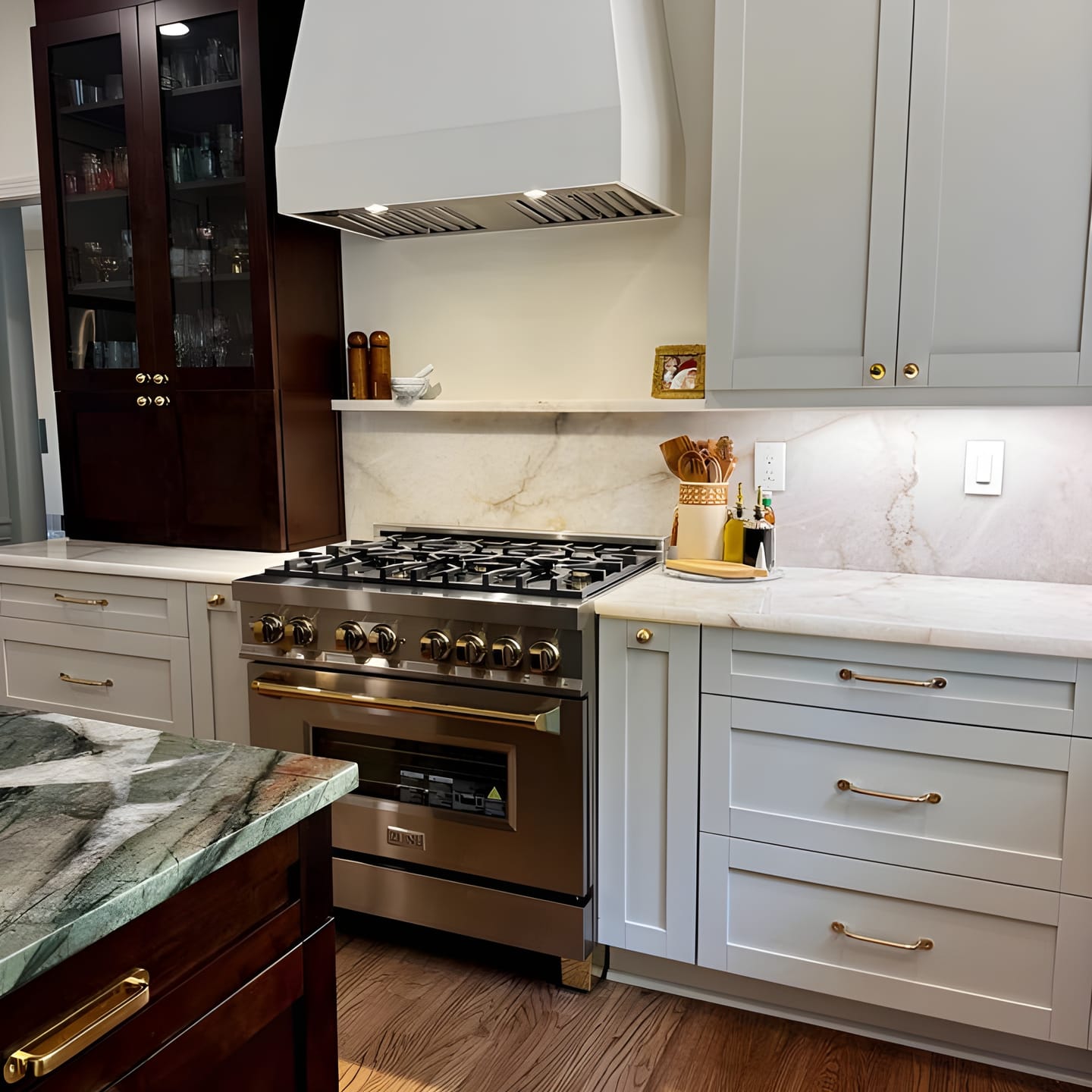 Customer photo review of Serene Cabinet Pulls - Unlacquered Brass Polished