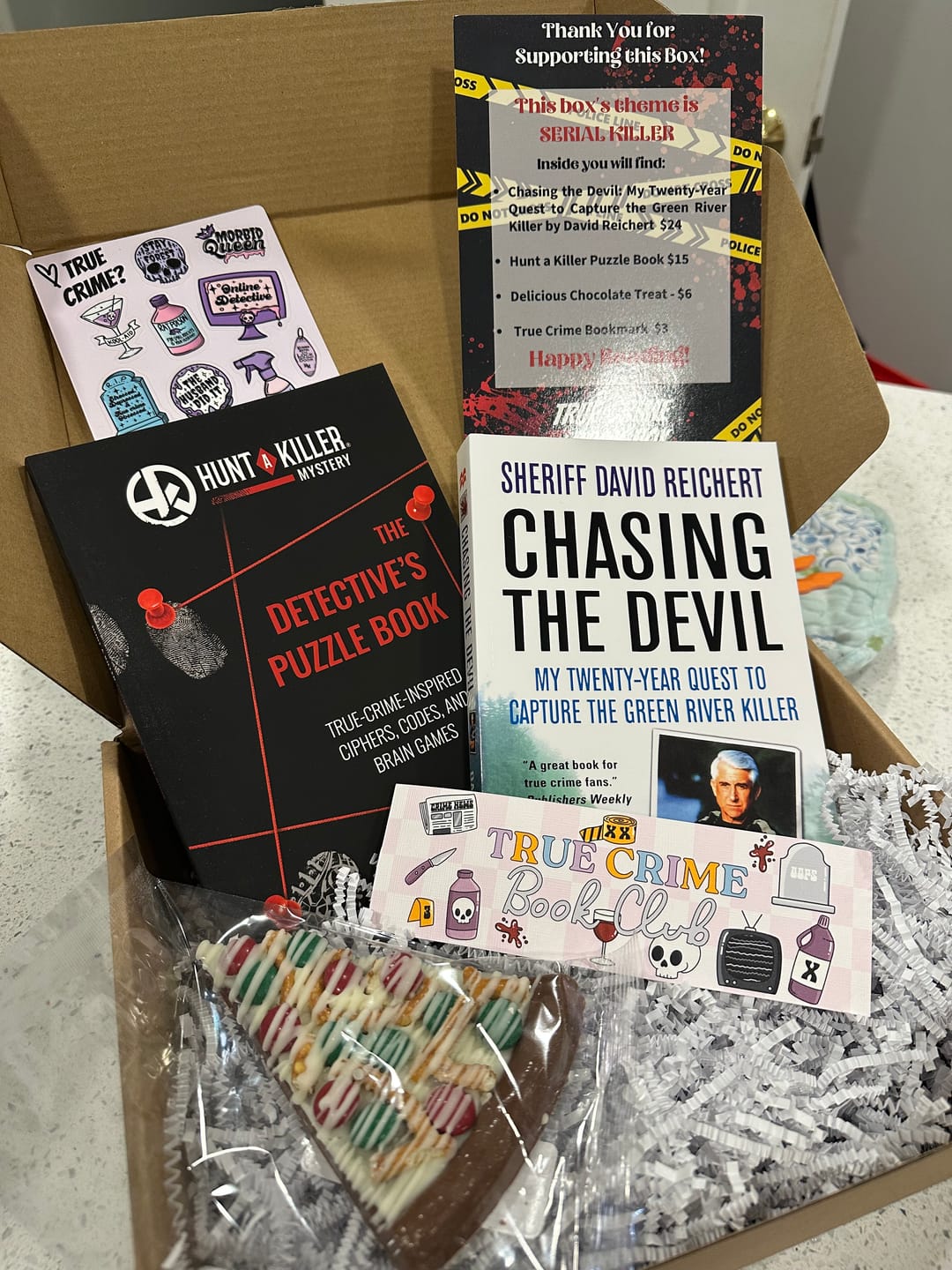 Customer photo review of Bi-monthly True Crime Book Box