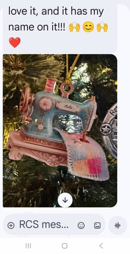 Customer photo review of Personalized Vintage Sewing Machine Acrylic Ornament With Name - For Christmas Seamstress Mom & Grandma's Holiday Gift