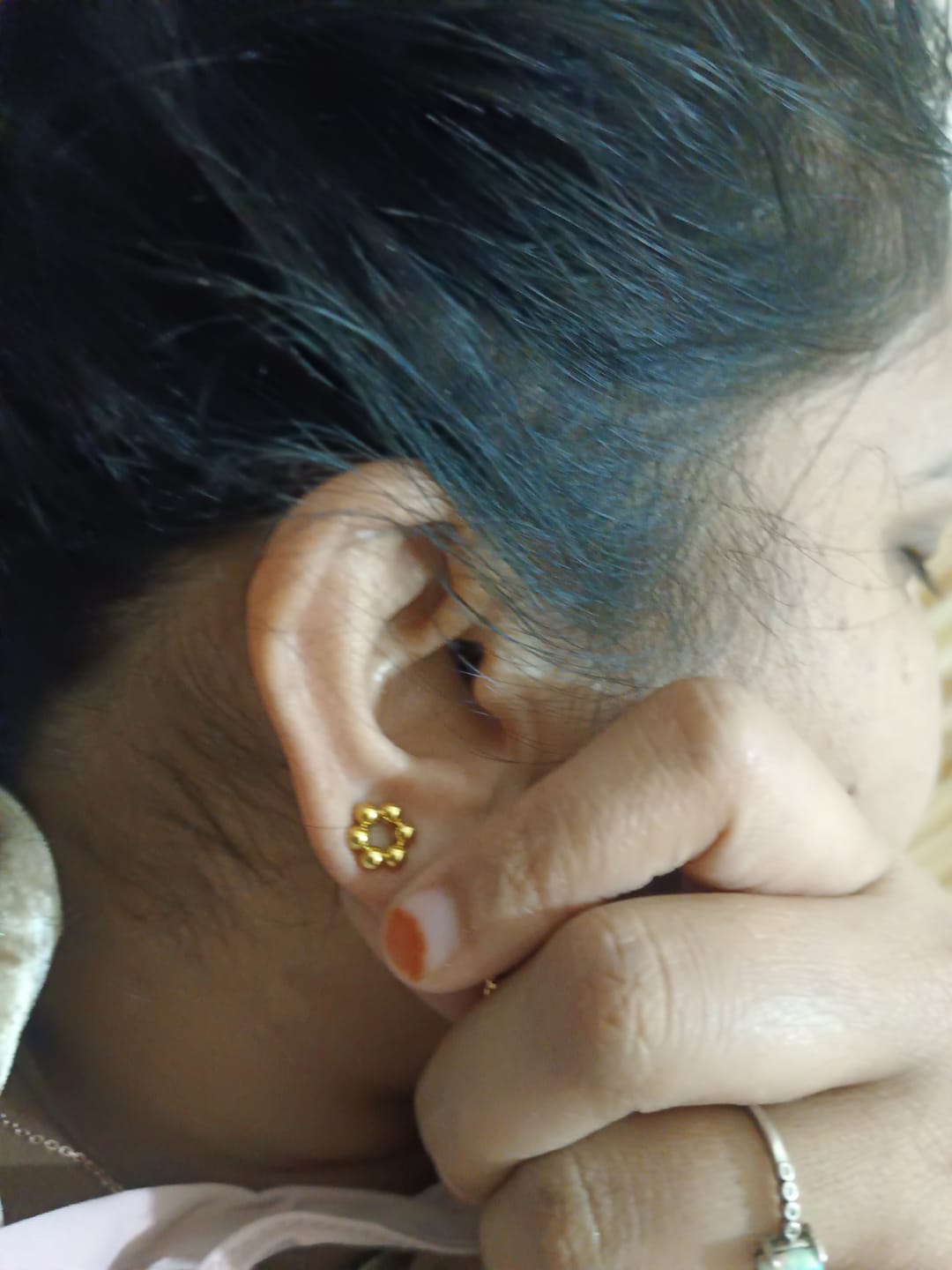 Customer photo review of Classic Chic Stud Earrings