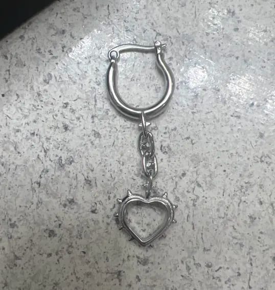 Customer photo review of SPIKE HEART EARRING