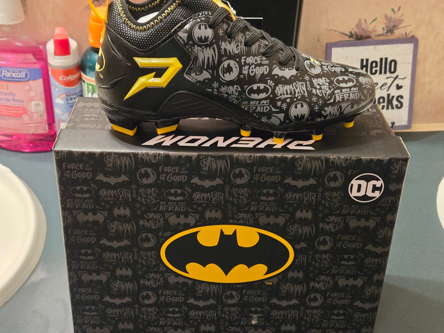 Customer photo review of Batman Football Cleats - Quantum Speed by Phenom Elite