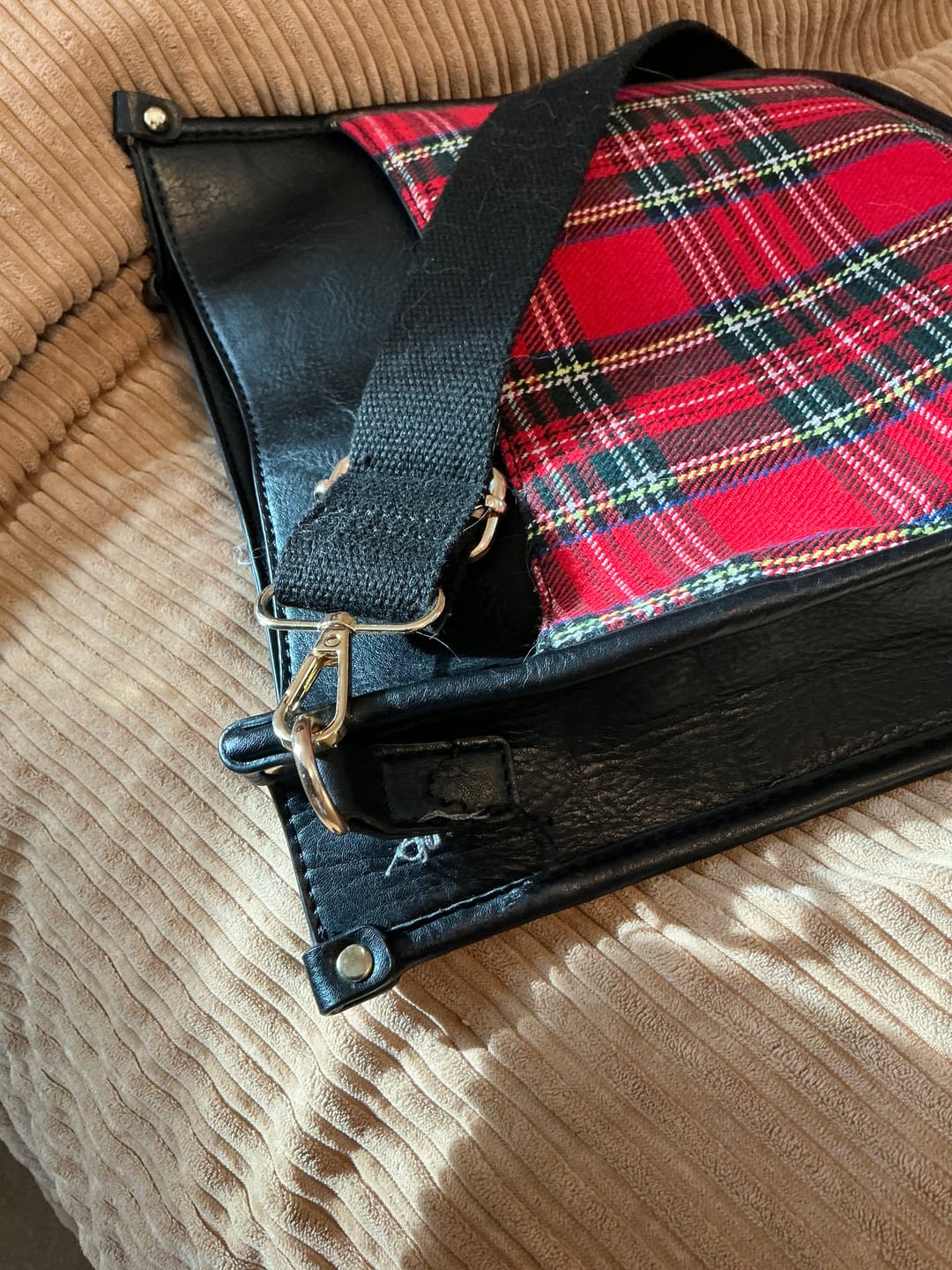Customer photo review of Posie Vegan Plaid Crossbody