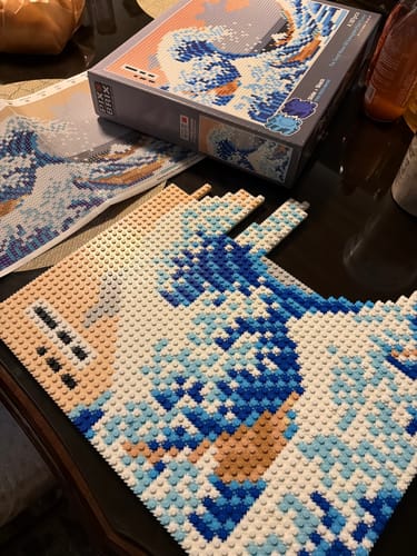 Customer photo review of The Great Wave Pixel Puzzle