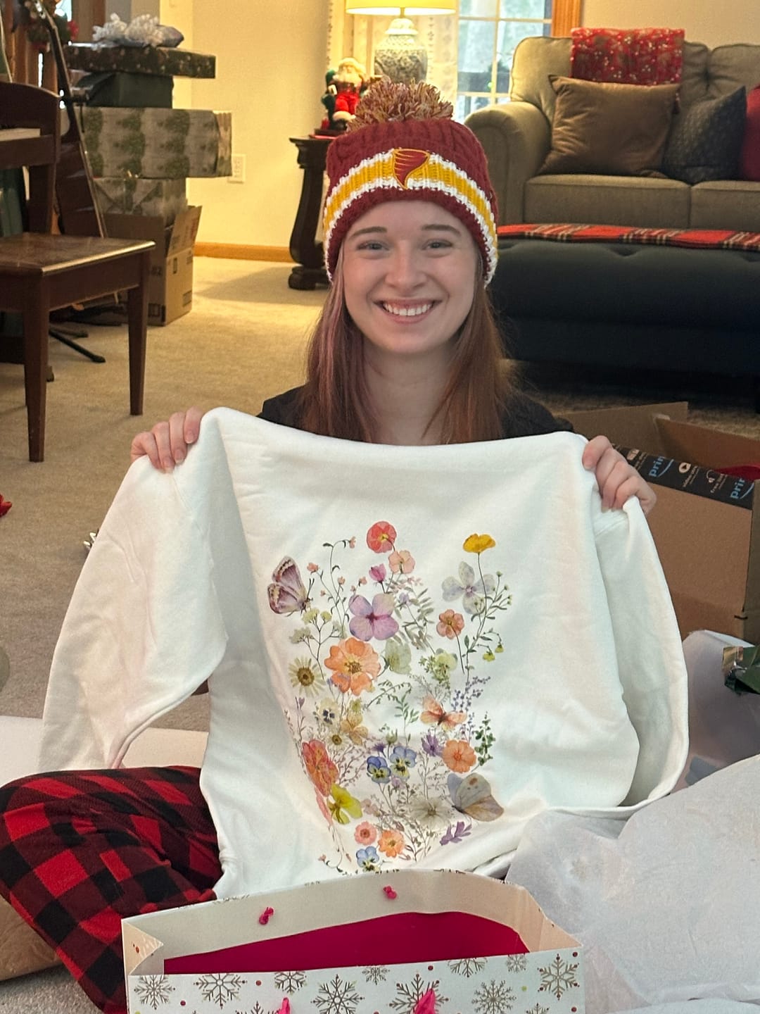 Customer photo review of Butterfly Mountain Meadow Pressed Flower Hoodie