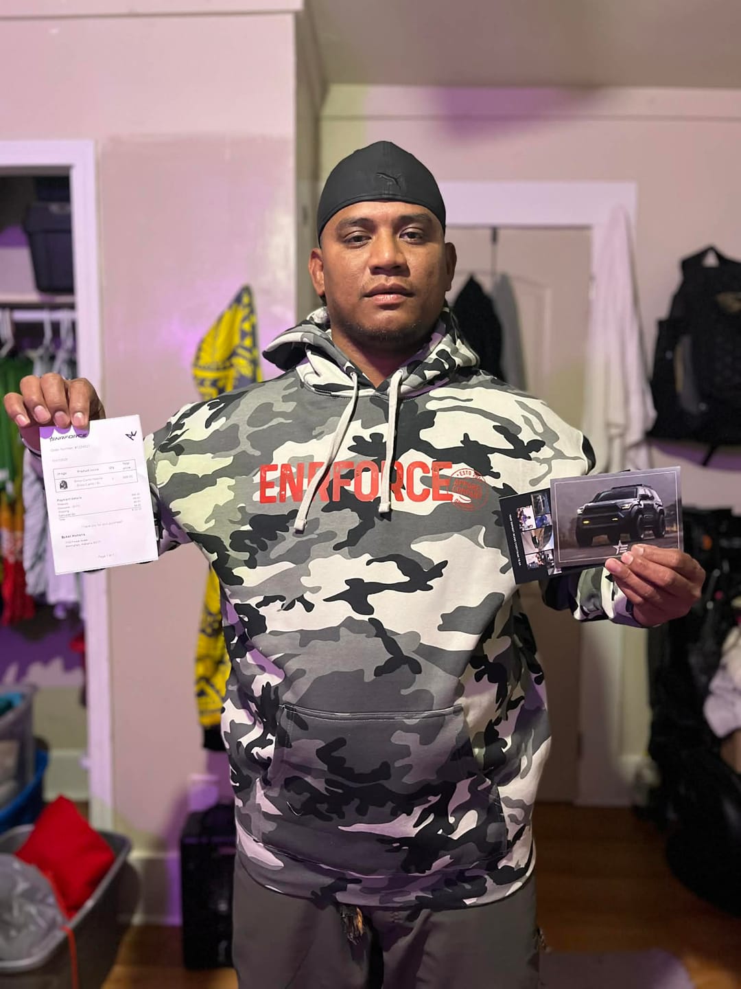 Customer photo review of Snow Camo Hoodie