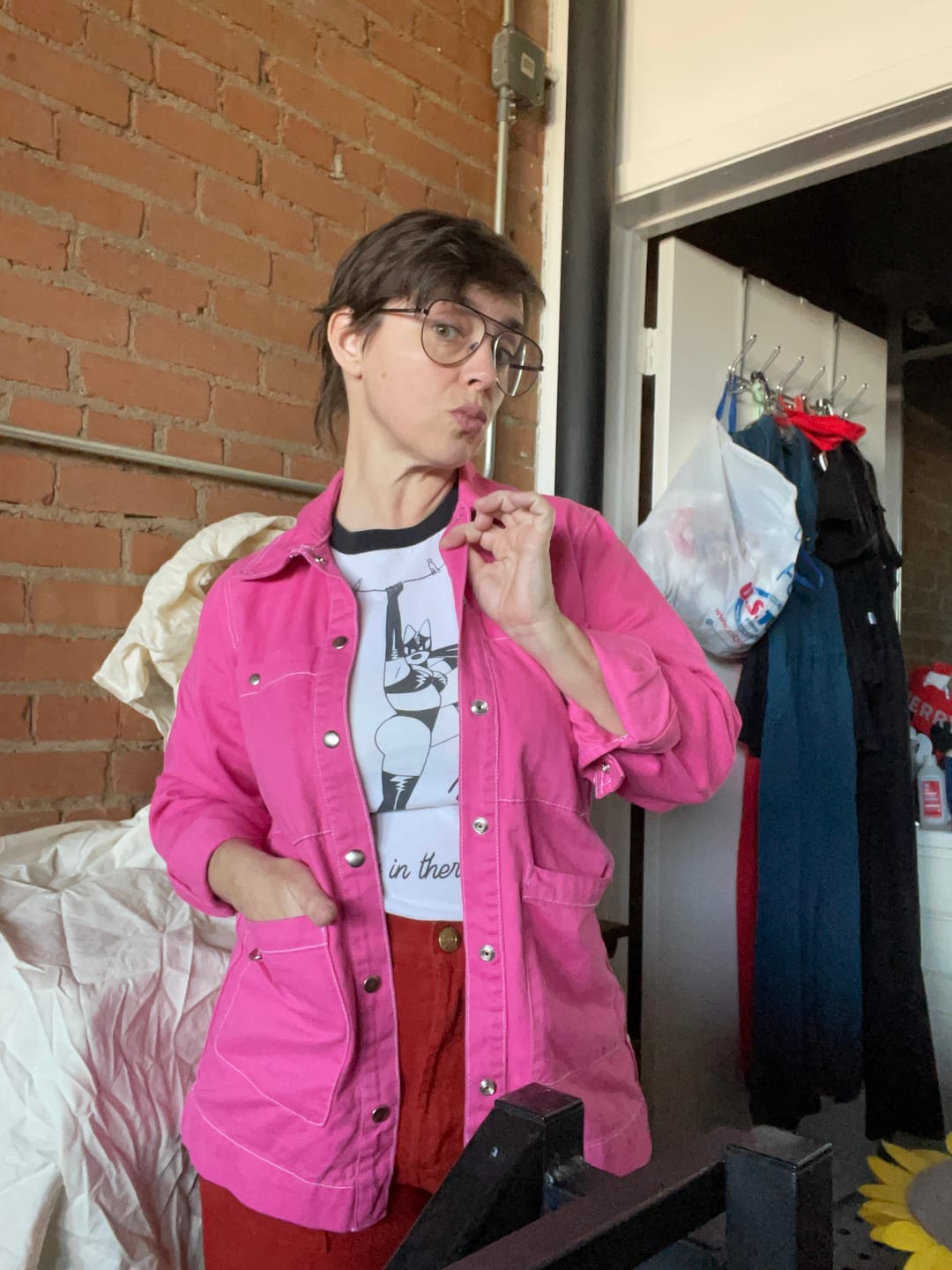 Customer photo review of Farrier Shacket - Saltlake Pink