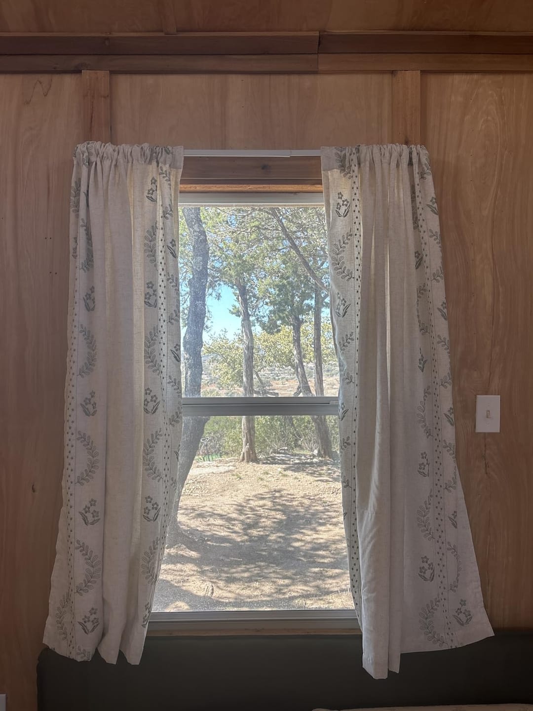Customer photo review of Embroidered Vine Floral Linen Curtains