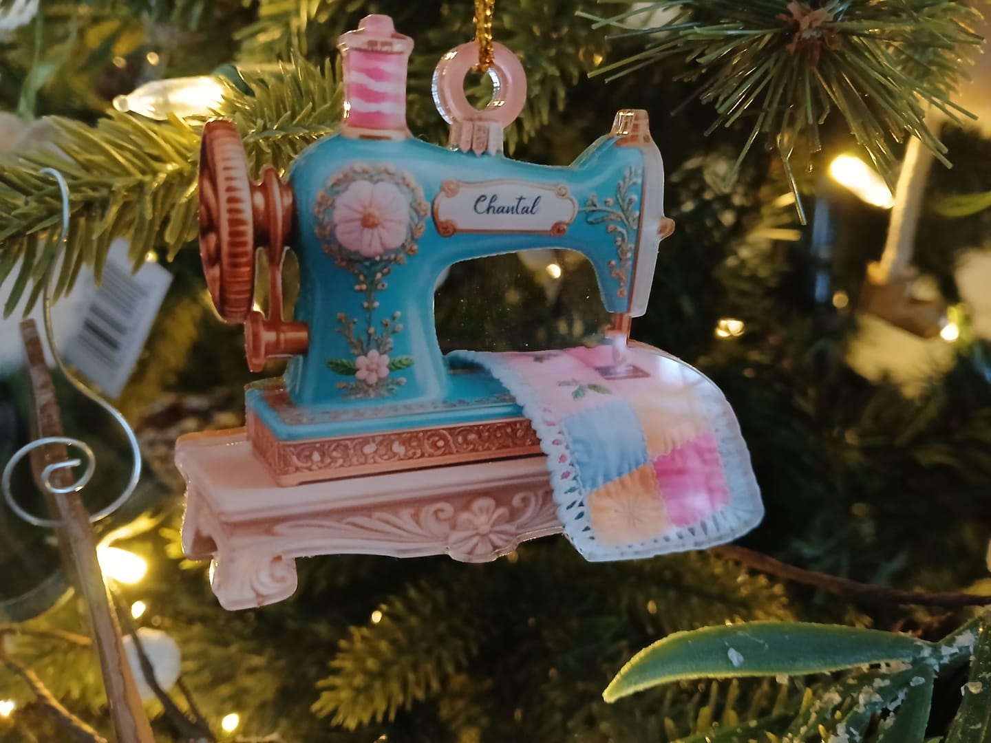 Customer photo review of Sewing Machine Quilter Personalized Christmas Acrylic Ornament - Seamstress Gift