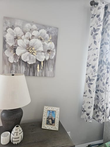 Customer photo review of Nimbus-Modern Abstract Floral Oil Painting on Canvas for Luxury Decor