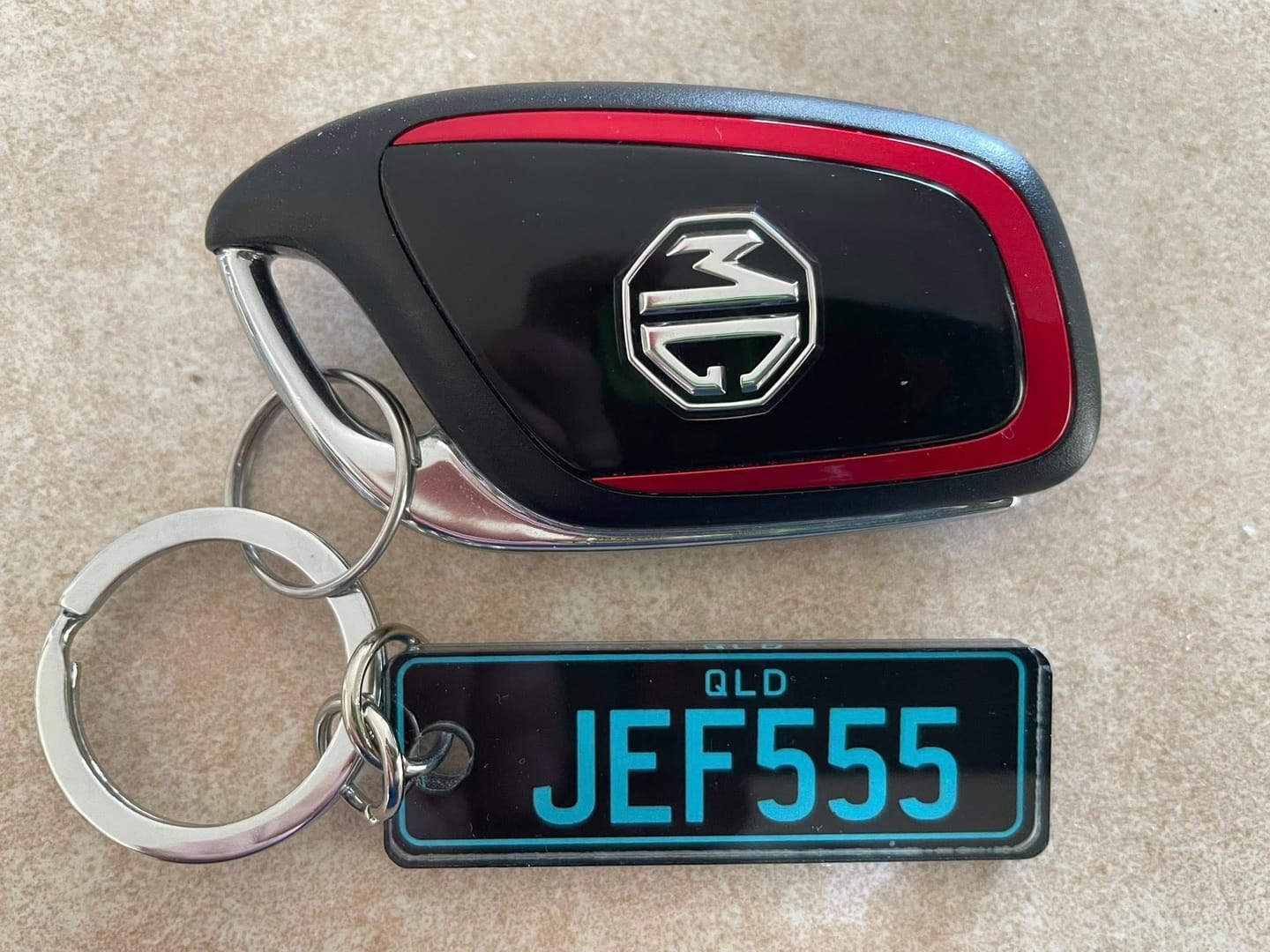 Customer photo review of QLD Colour Licence Plate Custom Keychain