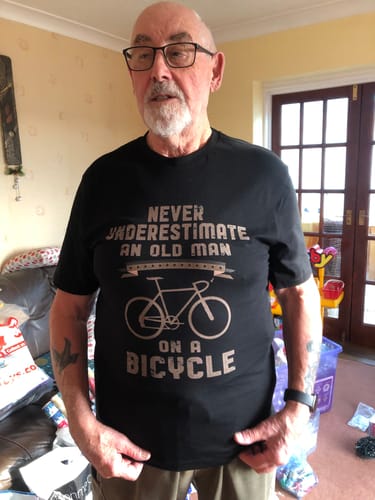 Customer photo review of Never Underestimate T-shirt