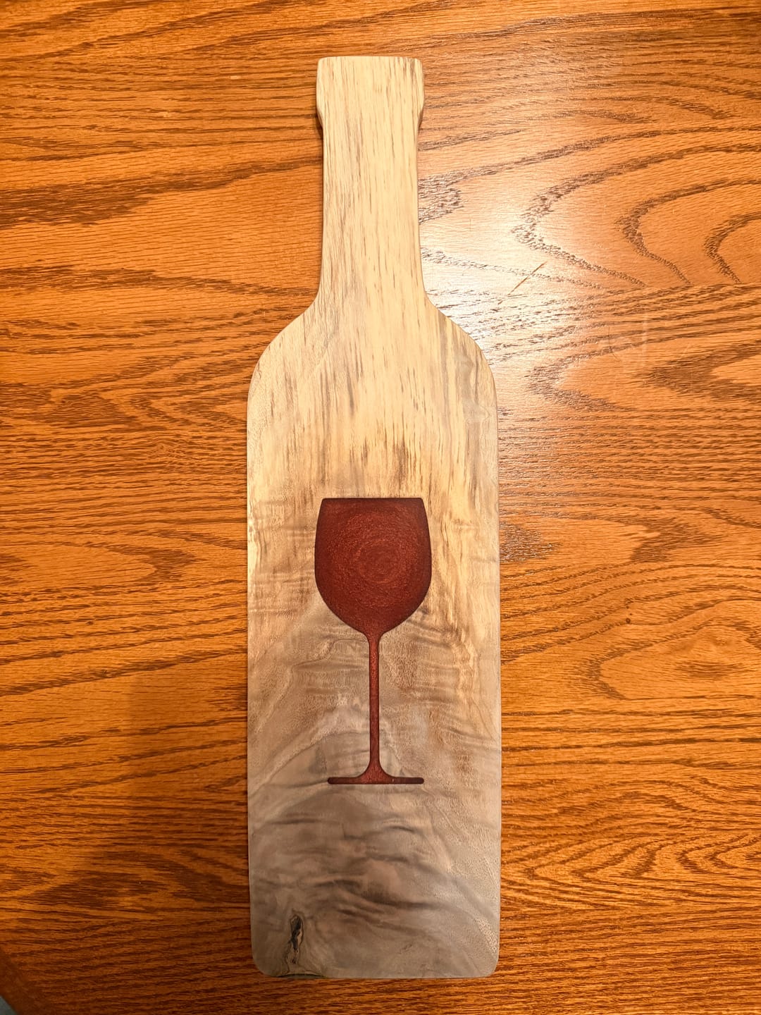 Customer photo review of 18x5" Wine Bottle Serving Board Acrylic Router Template