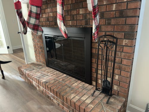 Customer photo review of Ardmore Flat Black Masonry Fireplace Door | Durable Design
