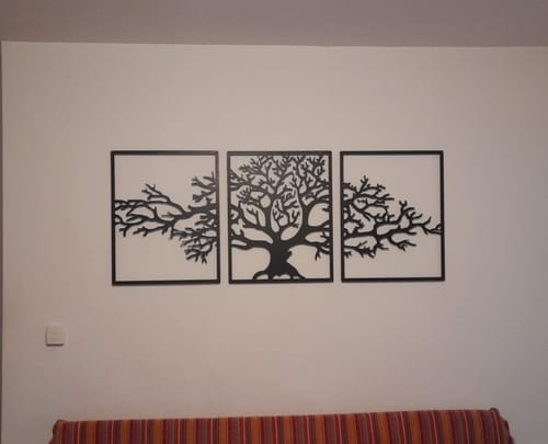 Customer photo review of Décoration murale en métal moderne - Triptyque Arbre De Vie (P01)