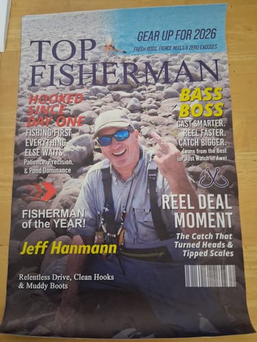 Customer photo review of Personalized "Top Fisherman" Magazine Cover Poster With Photo & Name Angler Funny Fisherman Gift For Fishing Lover