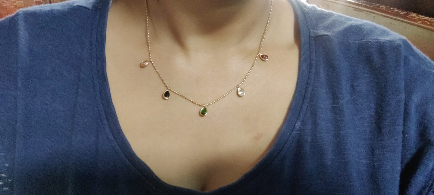 Customer photo review of Colourful Stones Necklace