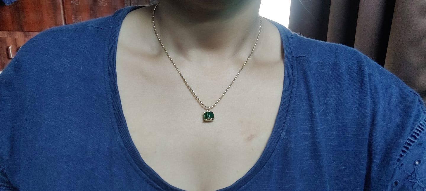 Customer photo review of Emerald Ice Pendant Necklace