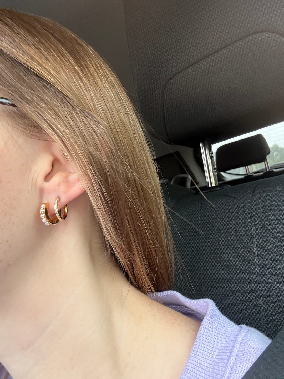 Customer photo review of Eternity Hoop Earrings