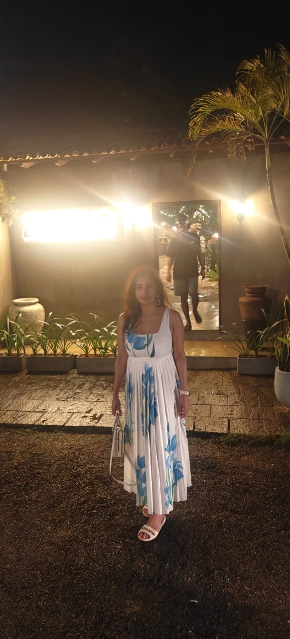 Customer photo review of Pansy Floral Statement Maxi Dress In White