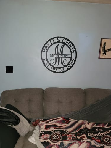 Customer photo review of Elaborate Name - Steel Sign