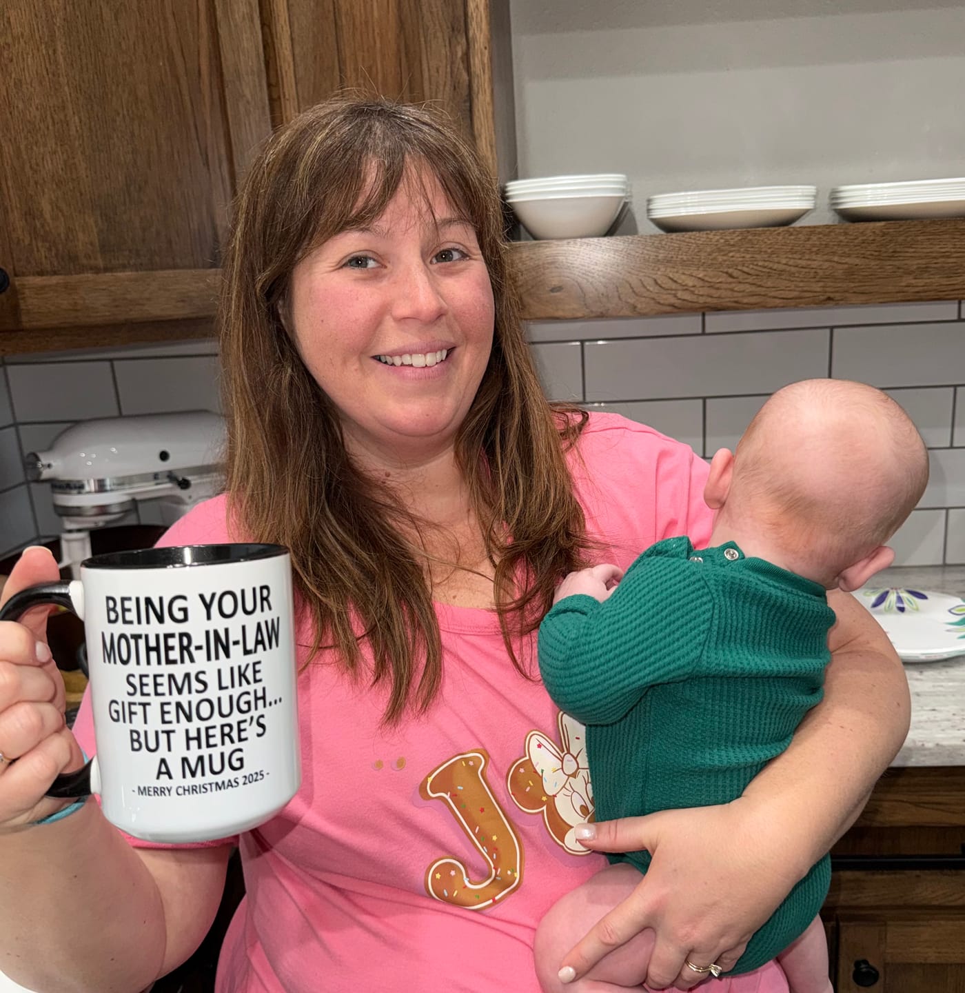 Customer photo review of Being Your Mother-In-Law Is Gift Enough Funny Christmas Gift Accent Coffee Mug