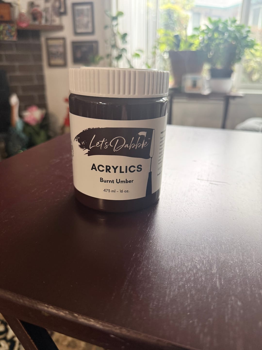 Customer photo review of DabblePaints™️ Burnt Umber — Thick-Body Acrylic Paint