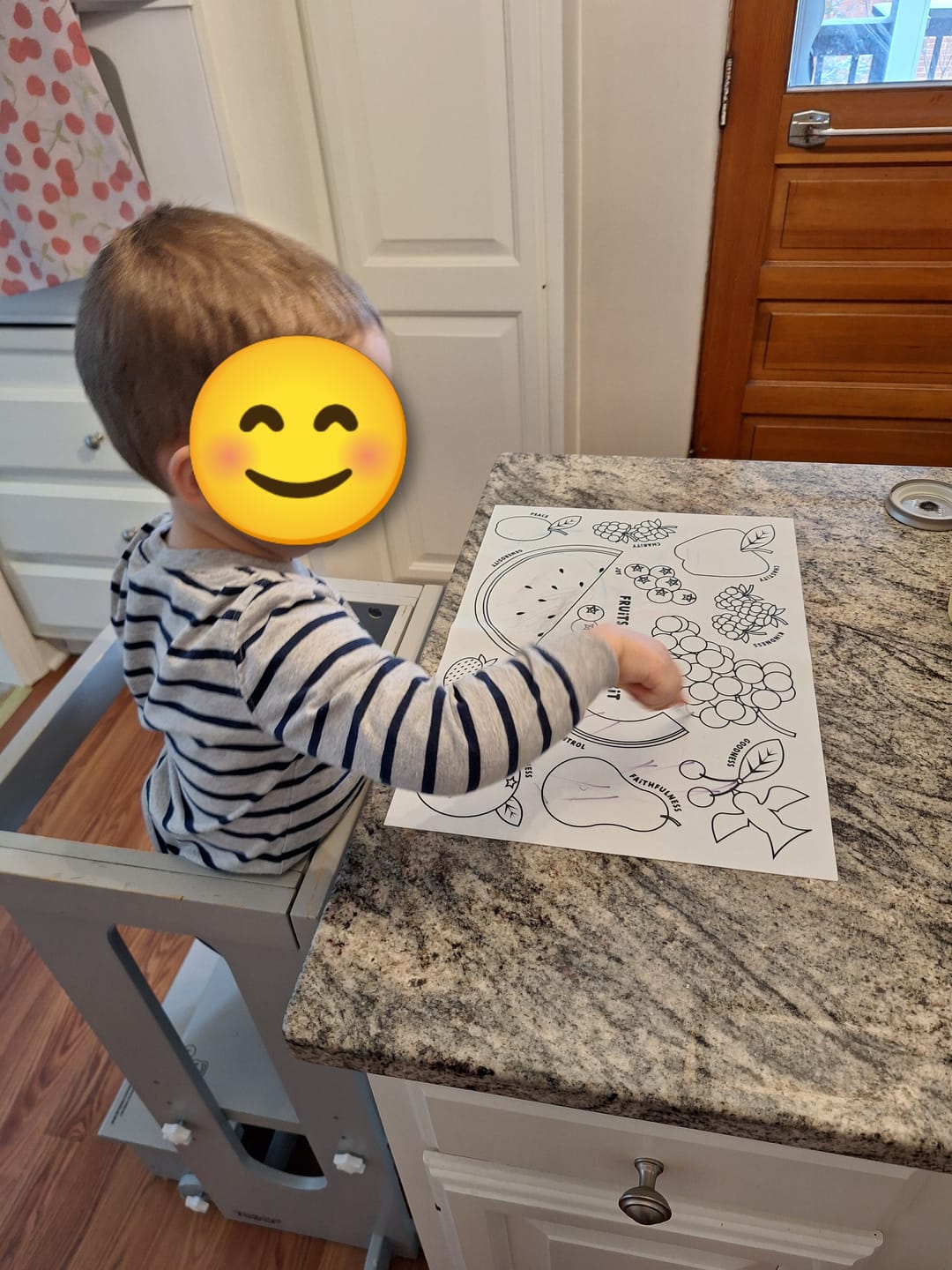 Customer photo review of Fruits of the Spirit Washable Silicone Coloring Placemat
