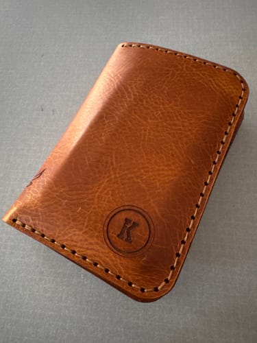 Customer photo review of The Tyler Vertical Wallet - Walnut Brown